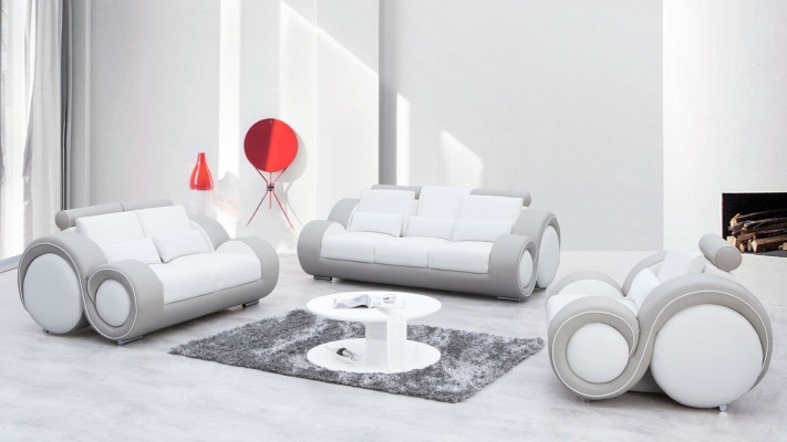 Moderne bankstel 3+2+1 zits set Design banken Beklede banken Textiel