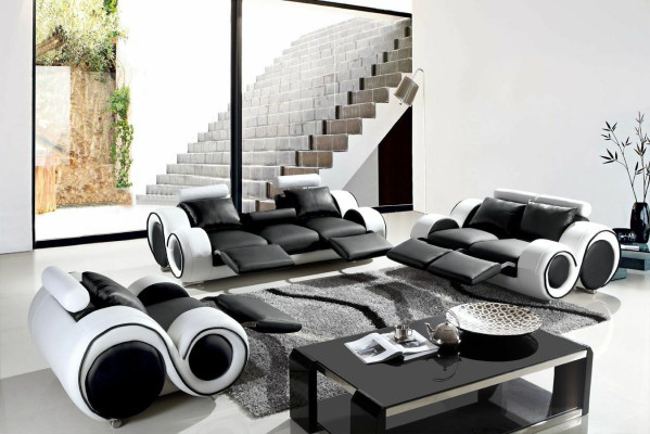 Moderne bankstel 3+2+1 zits set Design banken Beklede banken Textiel