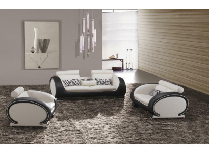 Bankstel 3+2+1 zits set Design bankstellen Gestoffeerde lederen banken Modern