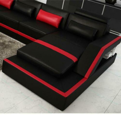 Leren bank Bank Bank Hoekbank Hoek Bekleding Zitgroep Woonlandschap