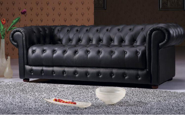 Chesterfield bankstel 3-zits designbank gestoffeerde bankstel set