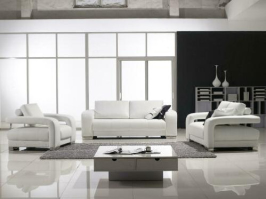 Sofaset Ontwerp Banken Bekleding Leer 3-zits Bankstel Set Leer