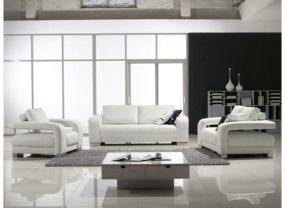 Sofaset Ontwerp Banken Bekleding Leer 3-zits Bankstel Set Leer
