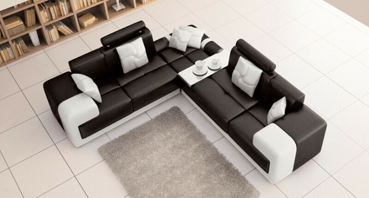 Eckbank hoekbank L-vorm bankstel stoffen bank woonlandschap