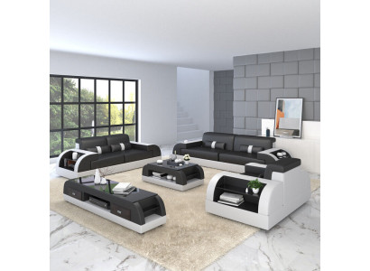 Sofaset 3+3 zits set Designbanken Gestoffeerde bankstellen Leren relaxfauteuils