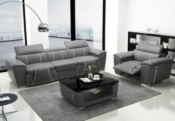 Luxe bankstel 2x 3-zits met meubelbank lederen bankstel textielgroep