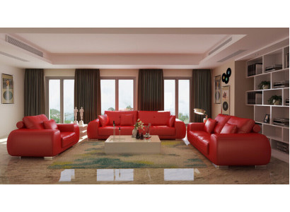 Sofa set Leren bank Bankstellen Design Moderne Bank 3+1+1 zits