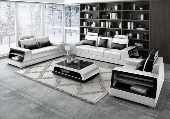 Sofagarnituur Zitbank Set Ontwerp Bankstellen Stoffen Bankstellen Lederen Moderne 3+3