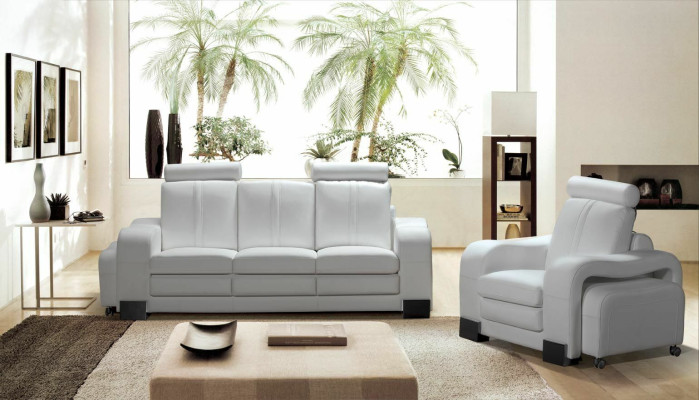 Bankstel 3-zits leren bank bank fauteuil gestoffeerde bank loungesofa