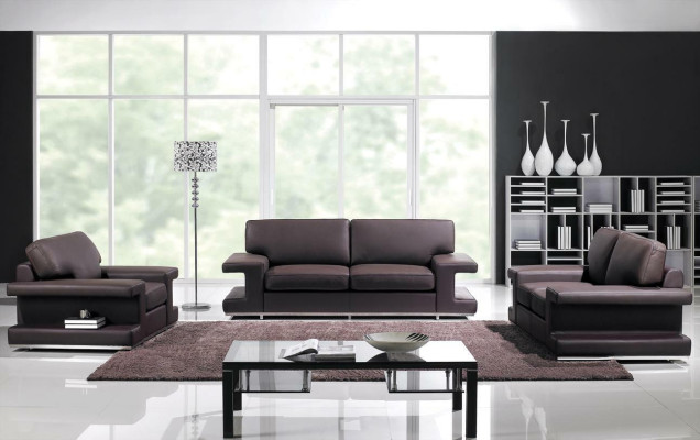Bankstel 3-zits Gestoffeerde bankstellen Design Luxe Bank Leren Bankstellen