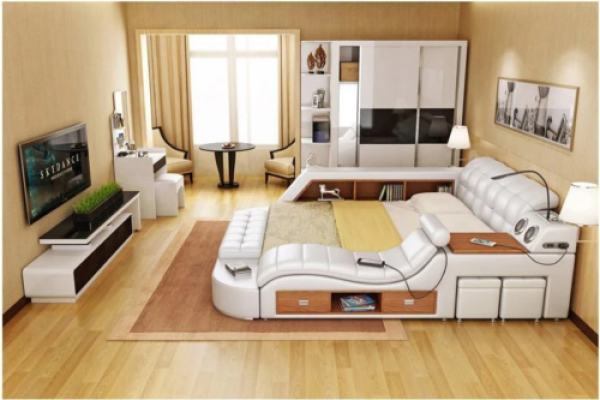 Bed Multifunction - Safe - Warm Lounge - USB - Sound Double Hotel   Bed Multifunction - Kluis - Warm Lounge - USB - Geluid Dubbel Hotel