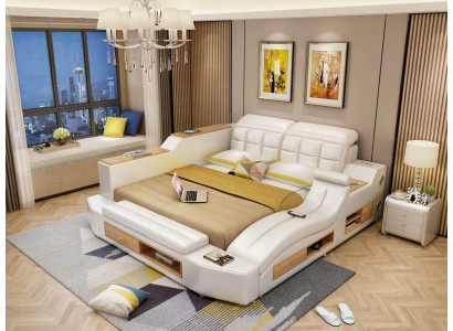 Functie Bed Tweepersoonsbed Lederen bedden Lederen Gestoffeerd Slaapkamer Huwelijk