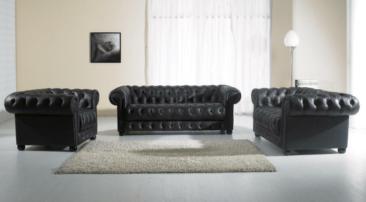 Chesterfield Bank Bank Bekleding Designer 3-zits Salon Bankstellen Nieuw