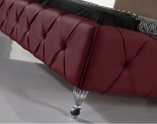 Ontwerper bed Chesterfield leer hotelbedden luxe tweepersoons slaapkamer