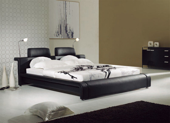 Ontwerp tweepersoonsleder bed bed bed bed bekleding leder slaapkamer huwelijk
