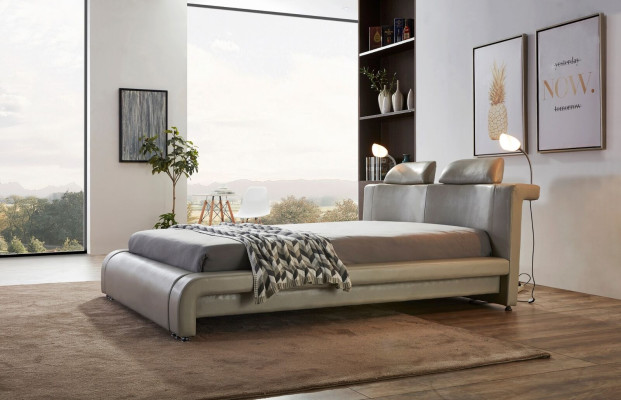 Ontwerp tweepersoonsleder bed bed bed bed bekleding leder slaapkamer huwelijk