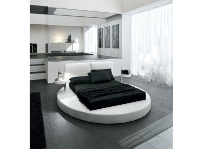 Rond Bed Rond Design Bedden Leren Tweepersoons Hotel Frame Luxe Slaap
