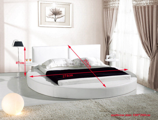 Rond Bed Rond Design Bedden Leren Tweepersoons Hotel Frame Luxe Slaap