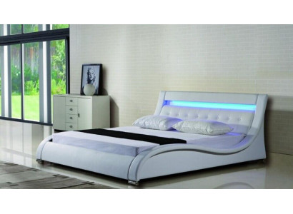 Lederbed Gestoffeerd Bed Bedden Leder Leder Gestoffeerd Huwelijk met Verlichting