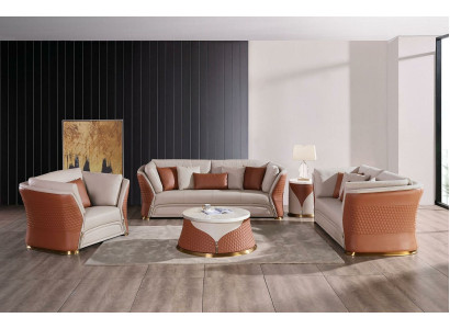 Banken Bankstellen Bekleding Leer 32-zits bankstel set Designer bankstellen