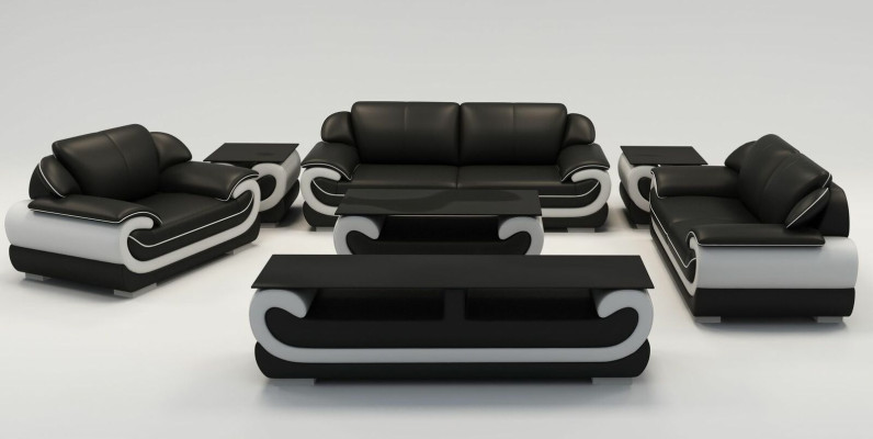 Ledersofa Bank Woonlandschap 3+2 zitsbank stel Modern Ontwerp Xlmeubilair.nl