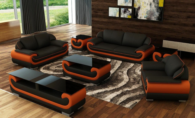 Ledersofa Bank Woonlandschap 3+2 zitsbank stel Modern Ontwerp Xlmeubilair.nl
