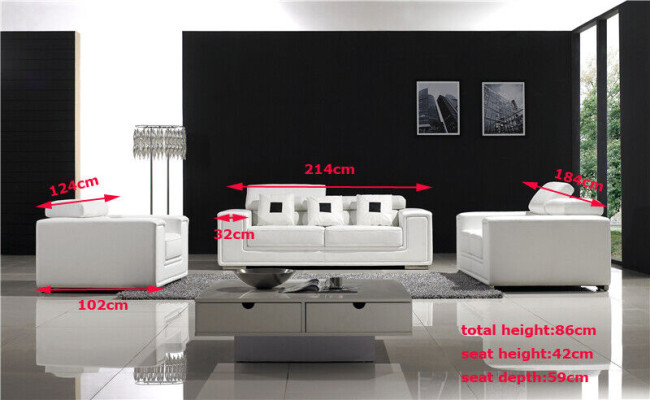 Set van 3-zits Lederen Bankstel Bankstel Bankstel Bankstel Bankstel Designerbank Nieuw