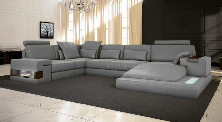 U-vormig bankstel bank bekleding inrichting woonlandschap hoekbank design leer