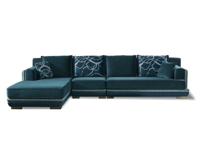 Woonlandschap L-vormige hoekbank bankontwerp gestoffeerd textiel bankstel sofa