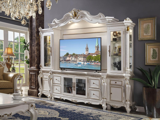 TV wand klassieke woonwand echt handgemaakt houten decoratie vitrine plank