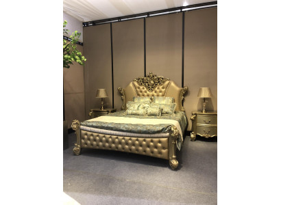Slaapkamer 3-delig set Bed 2x Nachtkastje Console Bedden Dubbel Luxe