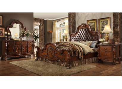 Bed 2x Nightstands 3 pieces Set Furniture Baroque Rococo Bedroom Set