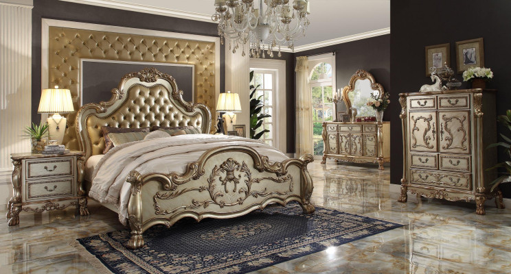 Slaapkamerset Nachtkastjes Bed 5-dlg. Klassiek Barok Rococo Antiek Stijl Hout