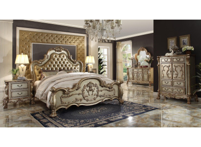 Slaapkamerset Nachtkastjes Bed 5-dlg. Klassiek Barok Rococo Antiek Stijl Hout