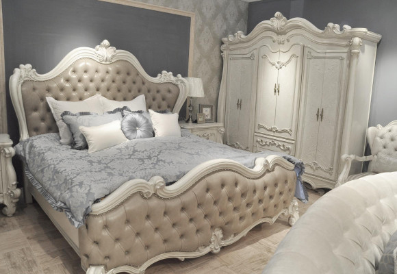 Bed + 2x Nachtkastje 3-delige slaapkamerset Luxe Designer Slaapkamer