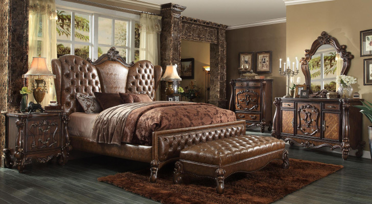 Chesterfield lederen bed bed bedden gestoffeerd ontwerp tweepersoonsbed 180x200cm