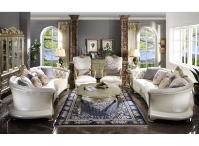 Bank Luxe Set 4 stuks Bankstel 321 Voetenbankje Set Bank Banken Fauteuil Groep