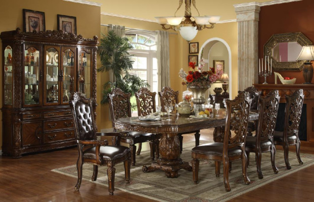 Eetkamer set Barok Rococo tafel & 8x Chesterfield stoelen 9-delige set