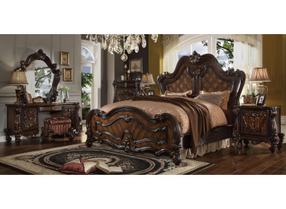 Slaapkamer nachtkastjes set bed 5-delig. Rococo barok antieke stijl houten bed