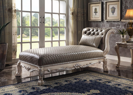 Ligstoel Klassiek Lederen Luxe Ligstoel Chesterfield Chaise Longue
