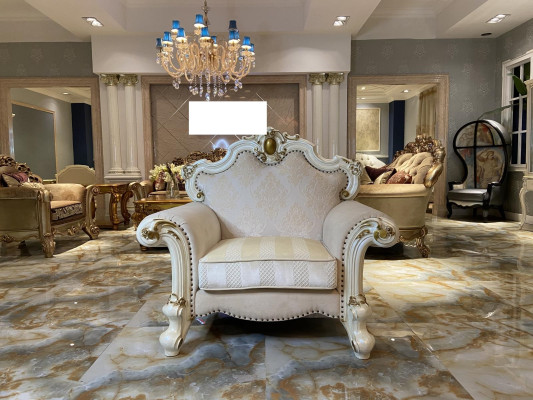 Textiel fauteuil 1-zits bank gestoffeerde banken Design Klassiek Luxe Barok