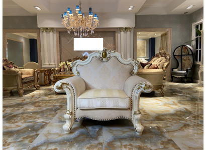 Textiel fauteuil 1-zits bank gestoffeerde banken Design Klassiek Luxe Barok