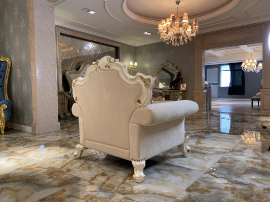 Textiel fauteuil 1-zits bank gestoffeerde banken Design Klassiek Luxe Barok