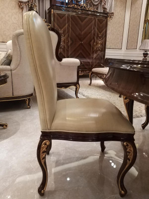 Ronde eettafel 6 stoelen stoel eetkamer compleet décor set barok