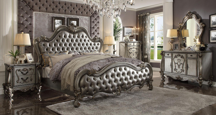 Klassieke meubel slaapkamer set Bed Nachtkastje Commode Spiegel 5-delig.