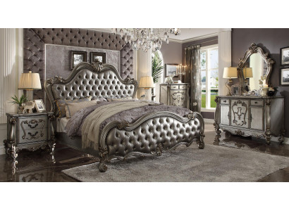 Klassieke meubel slaapkamer set Bed Nachtkastje Commode Spiegel 5-delig.