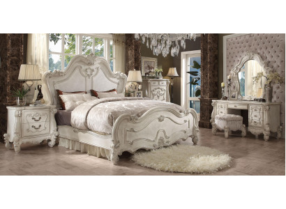 Klassieke slaapkamer set Bed Nachtkastje Kruk Kaptafel Spiegel