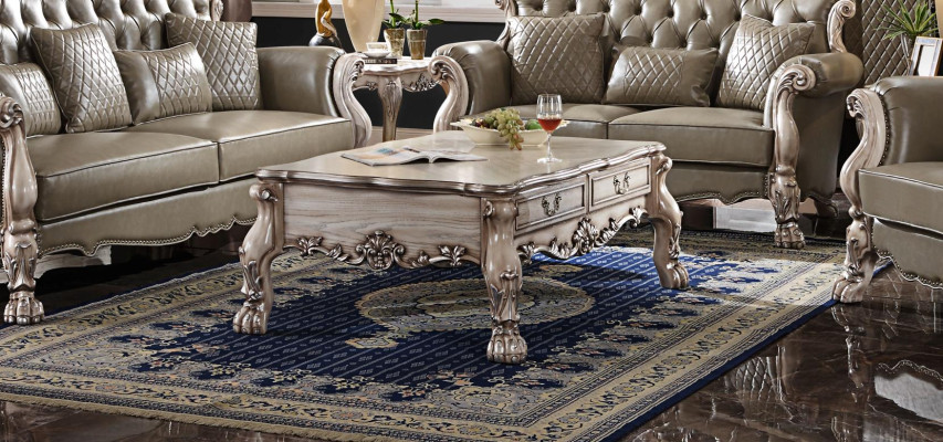 Salontafel Tafel Bank Tafels Bijzettafel Woonkamer Design Beige Hout Barok