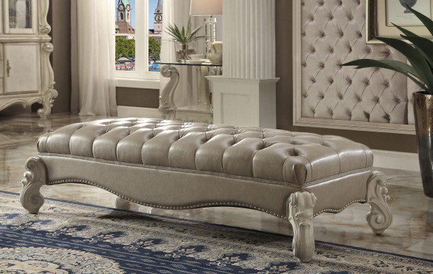 Voetenbank Bijzettafel Chaiselounge Voetenbank Chesterfield Leer Ottomaans Barok Rococo