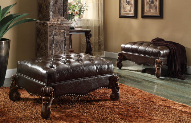 Voetenbank Kruk Gestoffeerde kruk Zithocker Ottomaanse kruk Chesterfield kruk Barok